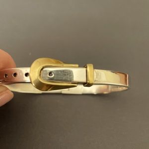 Sterling Silver Hinged Belt Buckle Bangle Bracelet